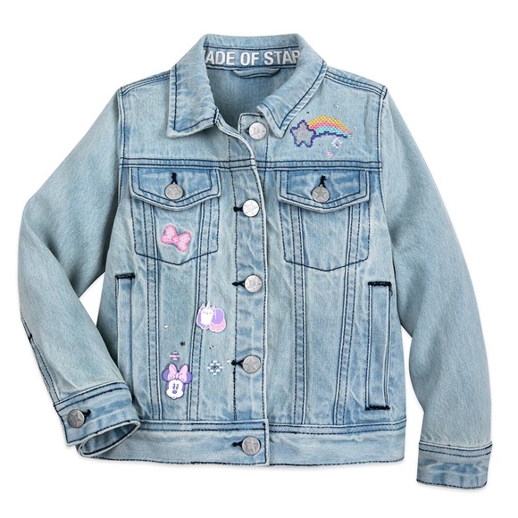 NWT Embellished Minnie Mouse Denim Jacket for Girls 3T